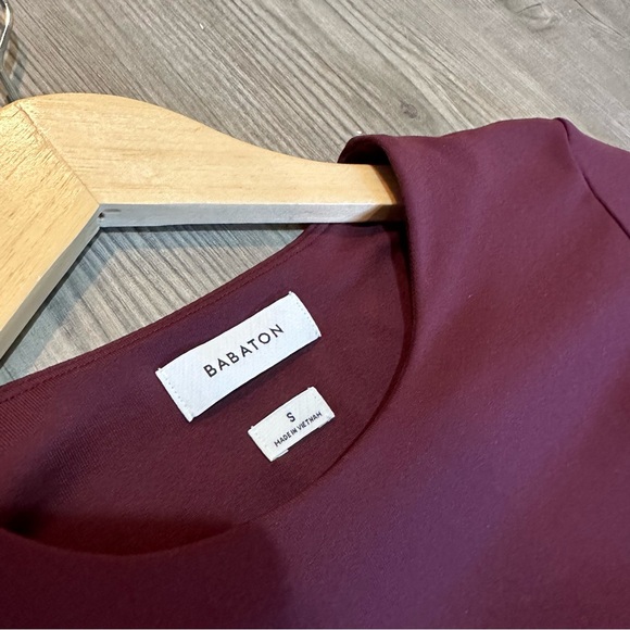 Aritzia Babaton Burgundy Bodysuit Long Sleeve Cut Out Small - Picture 3 of 4